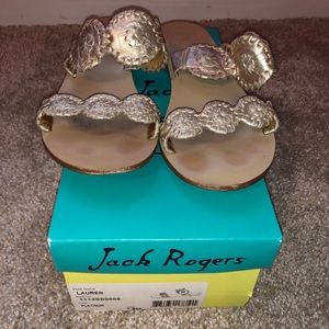 Jack Rogers Lauren Sandals in Platinum